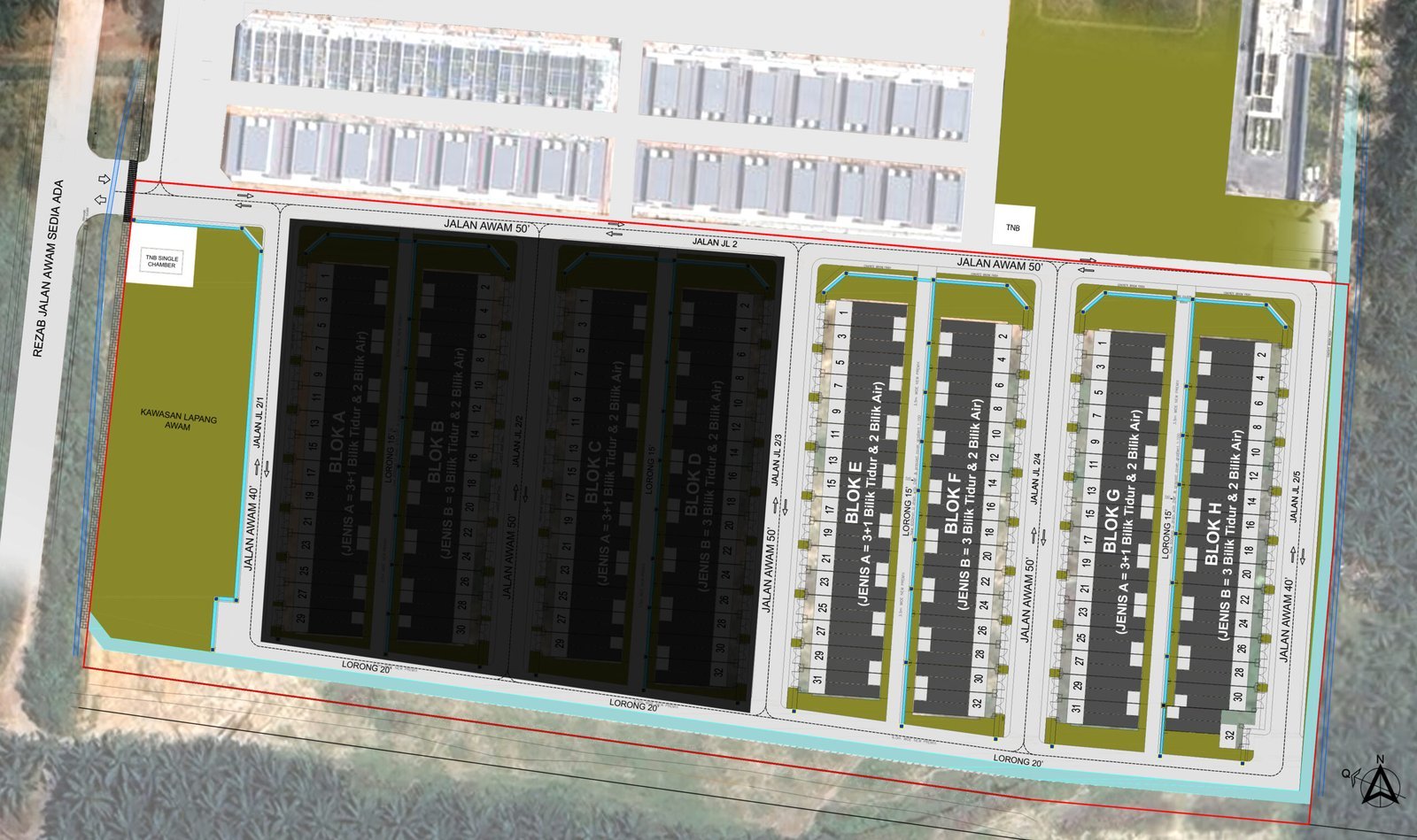 J3 Residence Susun Atur (Block E to H)-01