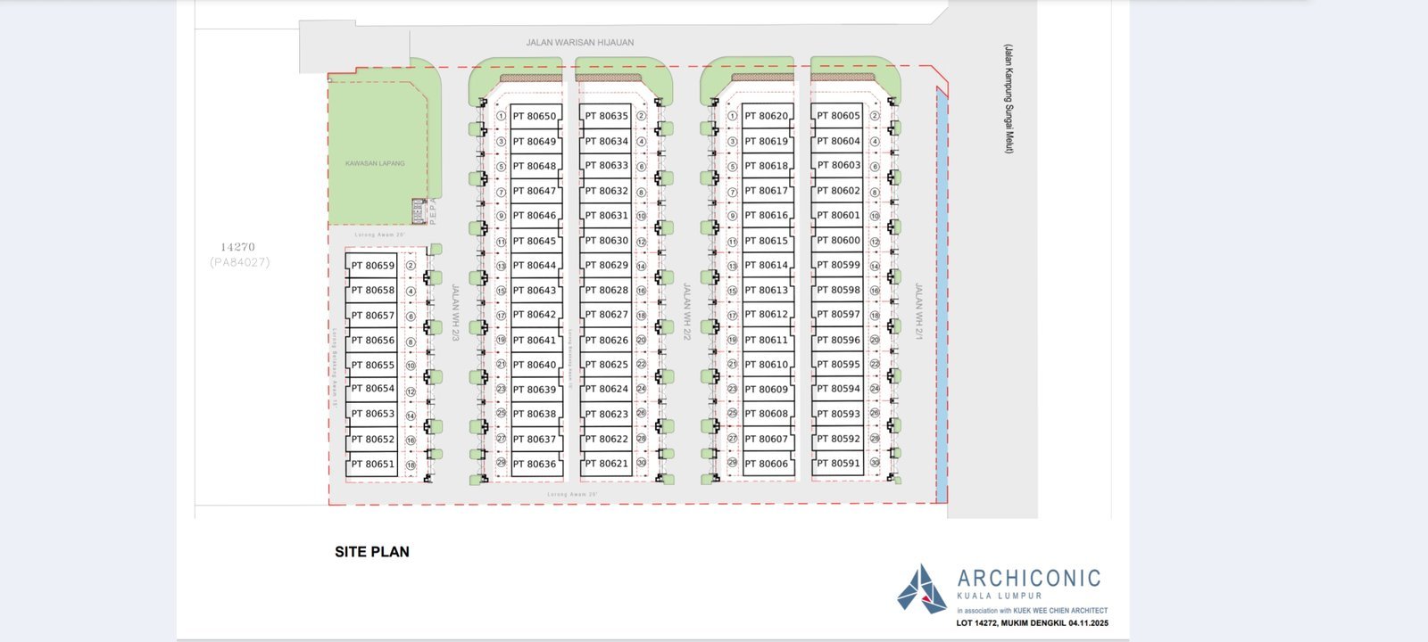 Master plan with Lot Number