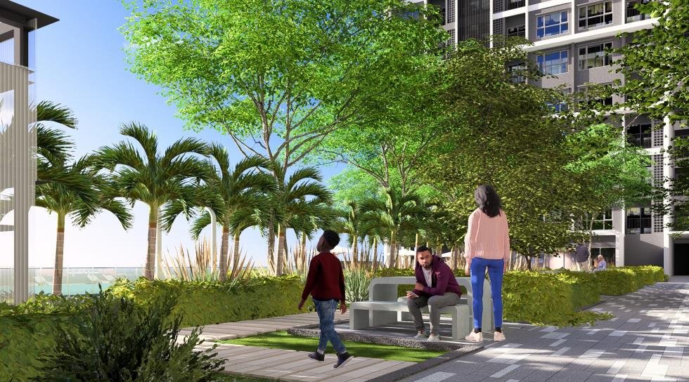 Ilustrasi artis taman landskap Aurora Residences