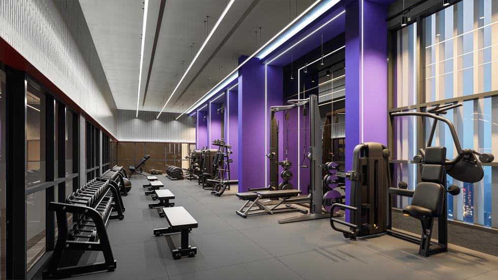 Ilustrasi artis gimnasium Aurora Residences