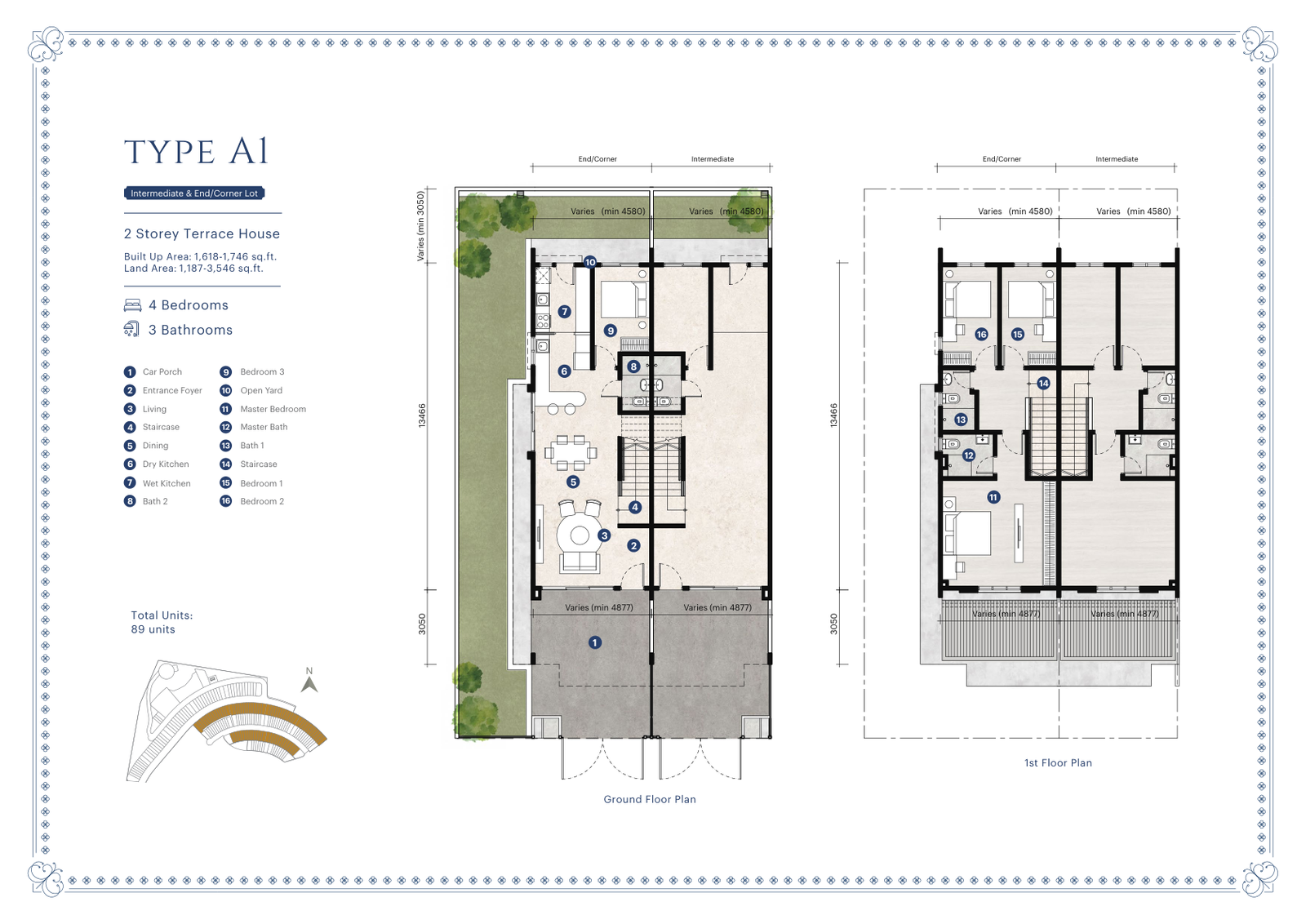 Selayang Mulia Type A1 Floor Plan 4 Bedrooms 3 Bathrooms