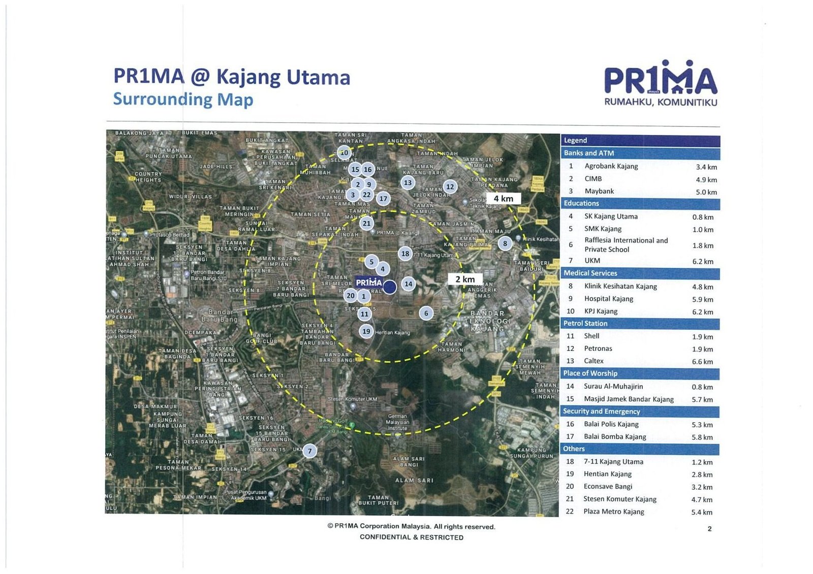 Peta kawasan sekitar PR1MA Kajang Utama