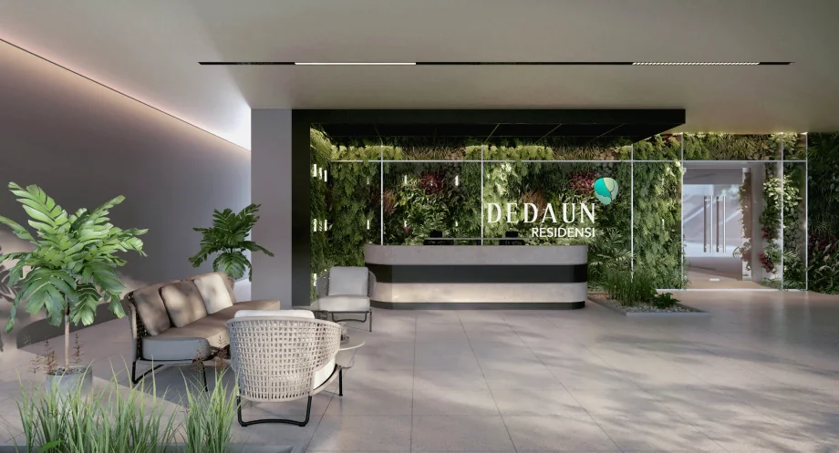 Ilustrasi artis lobi Residensi Dedaun