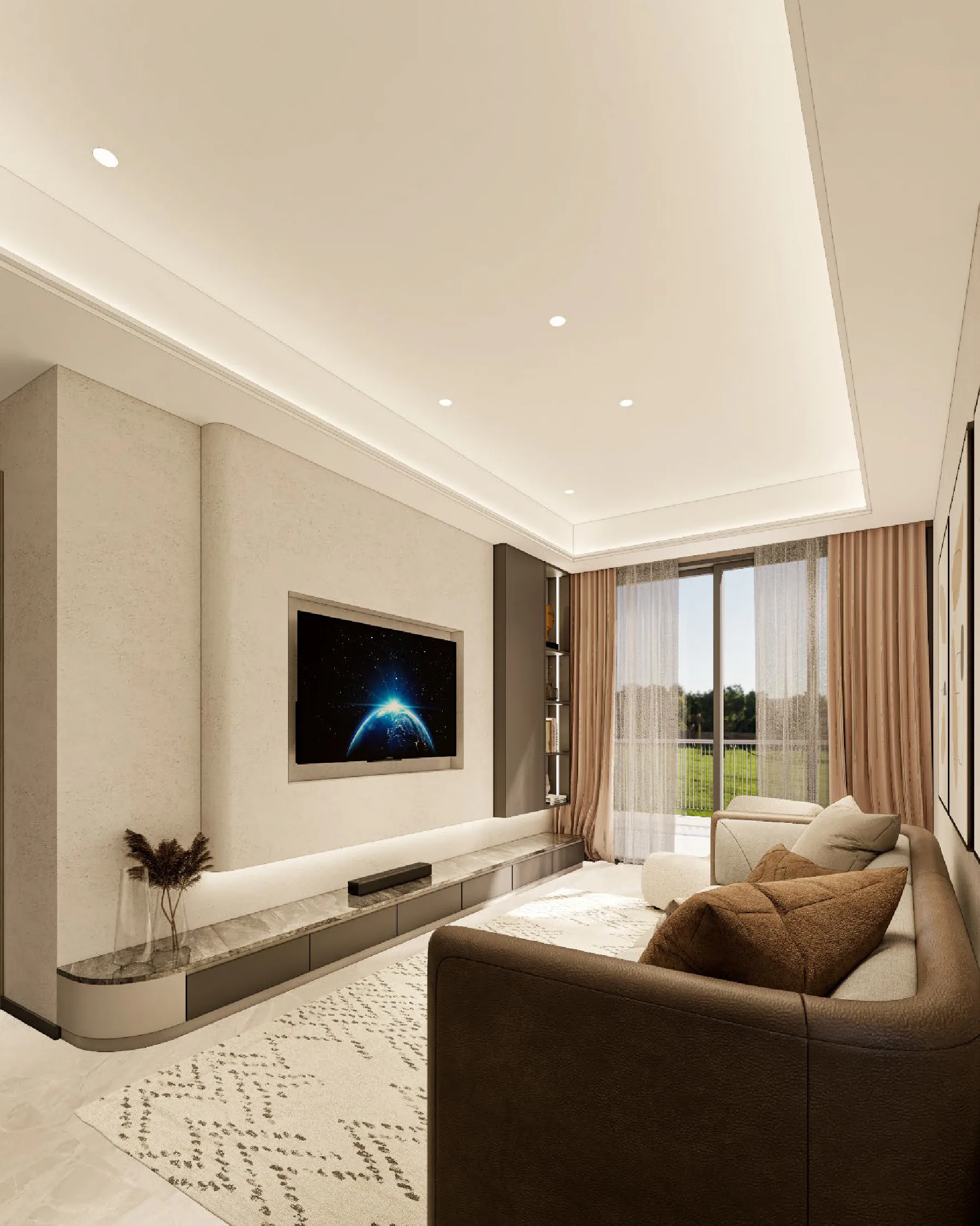 Visual ruang tamu Type B2 Residensi Lestari I