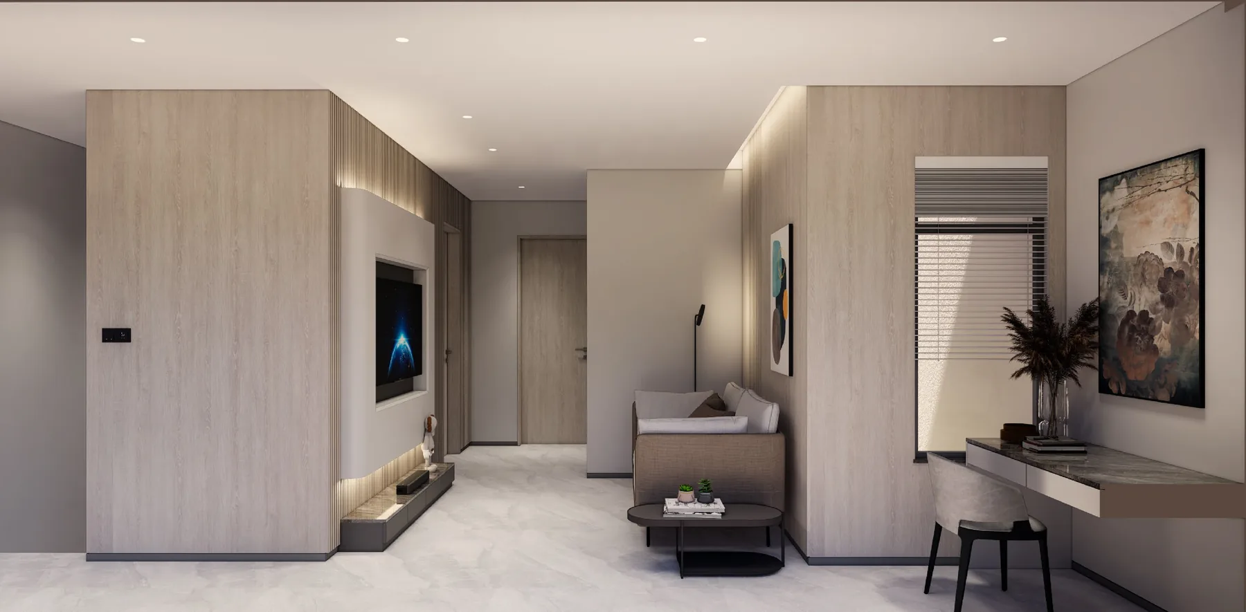 Visual ruang keluarga Type C2 Residensi Lestari I