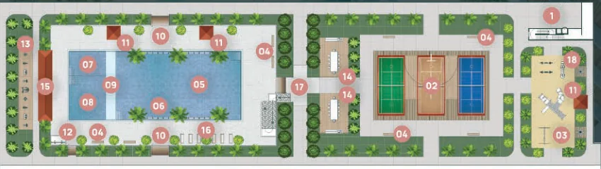 Pelan konsep fasiliti podium Residensi Naluri