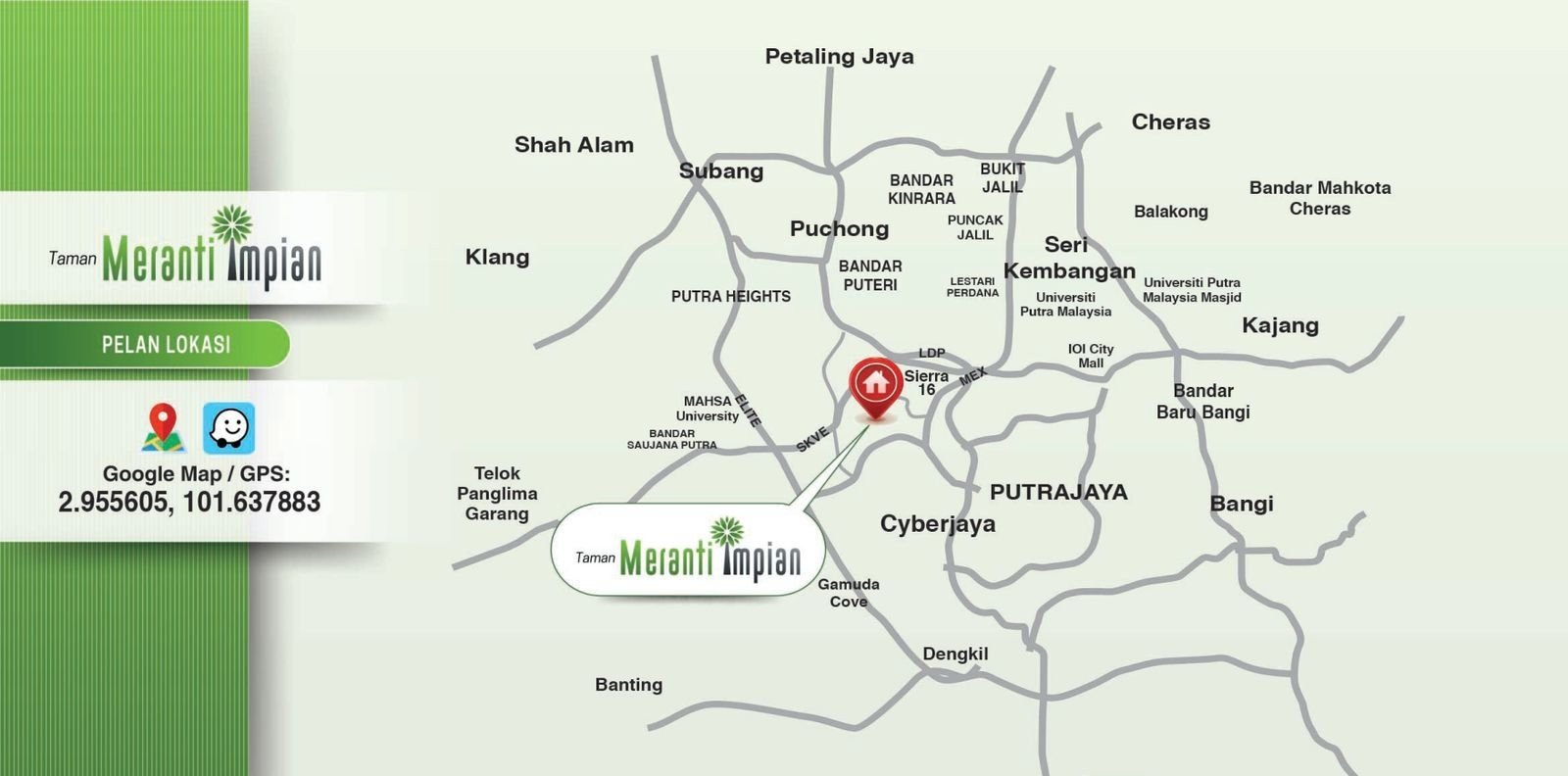 Lokasi Taman Meranti Impian Sepang